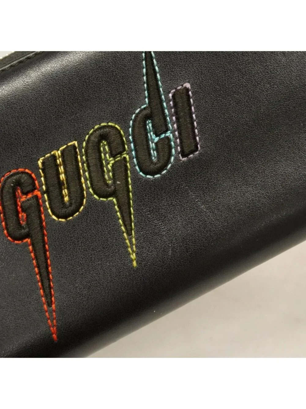 Gucci Wallet Blade Leather Black Silver